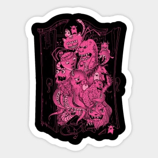 Closet Monsters come in Pink! Sticker